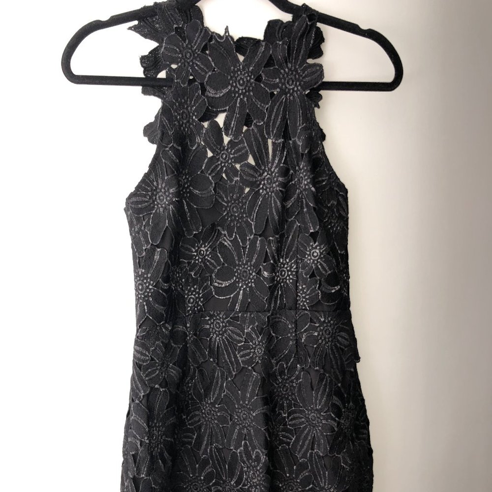 High Neck Black Lace Dress